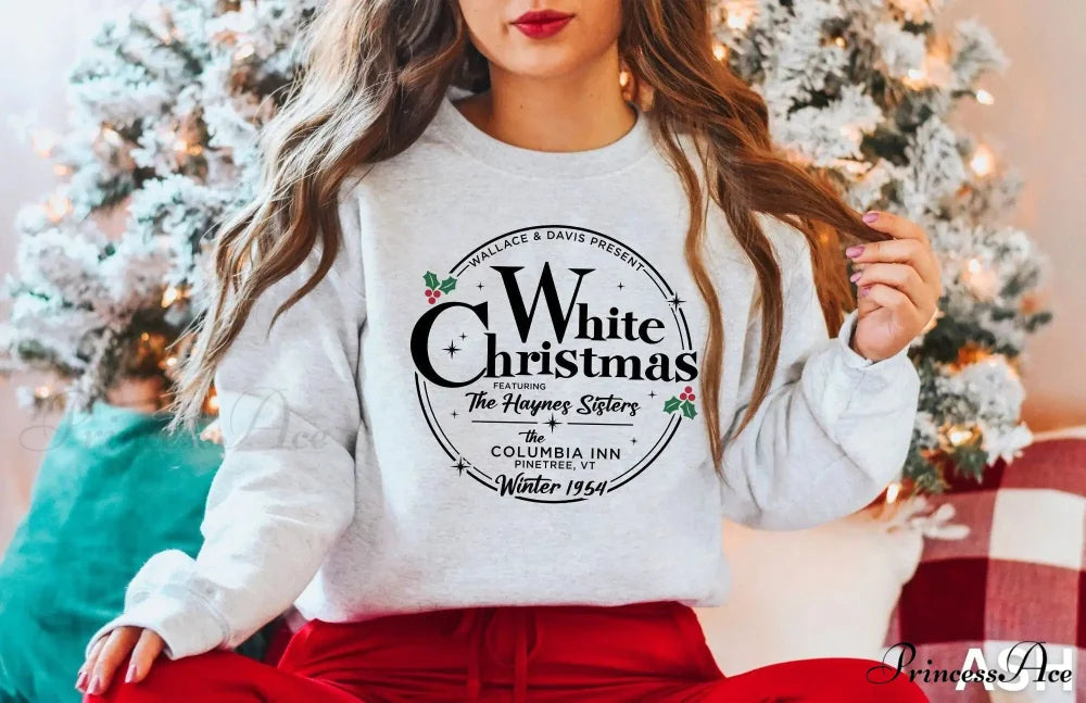 Trendy White Unisex Vintage Classical Crewneck Christmas Hoodie WHITE / S Christmas Hoodies-L