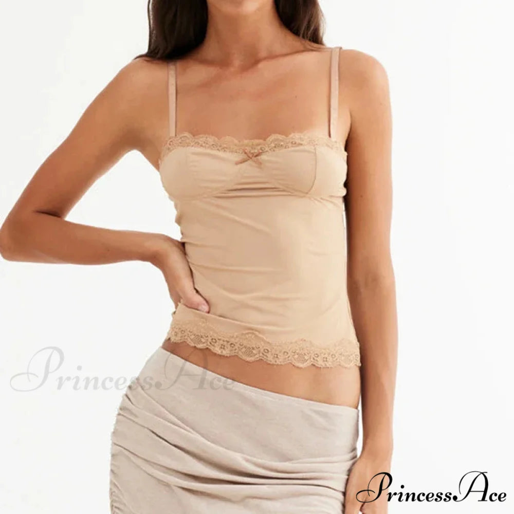 Trim Thin Strap Antique Slim Crop Top croptop-250126