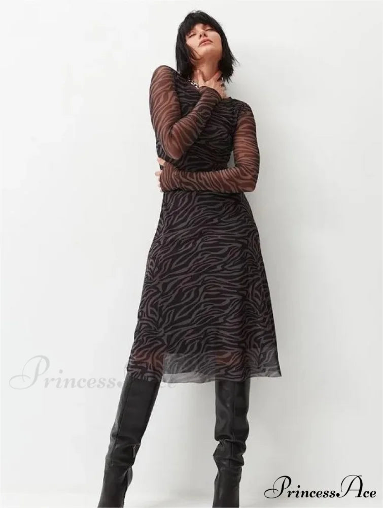 True Hues Stylish Velvet Dress Stripe / XS
