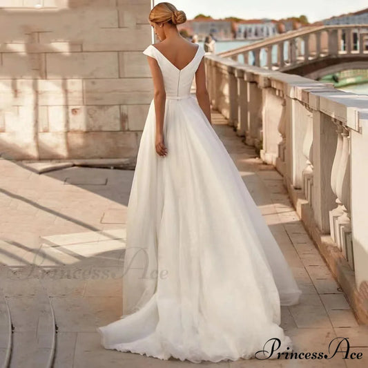 Twin Band Silk Ball Gown Wedding Dress white / 2 weddingdress-250223