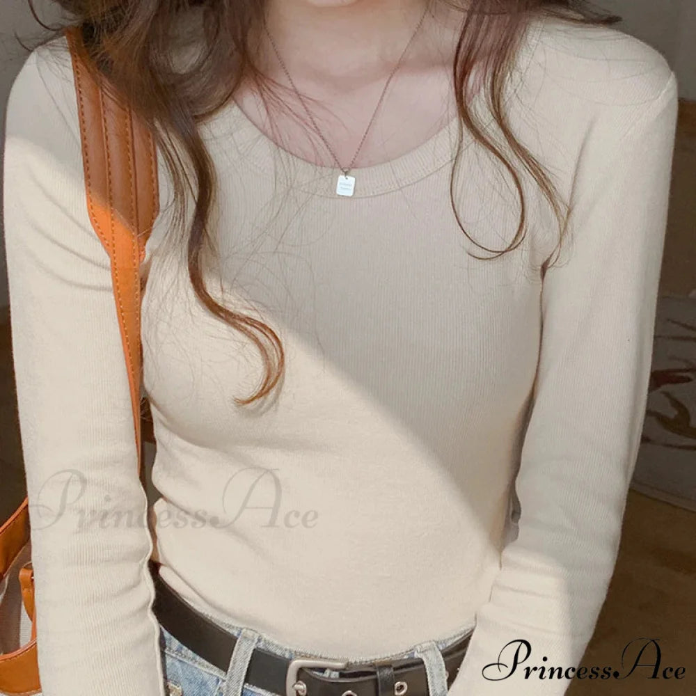 Twist Thread Cotton Top Trim Jumper apricot / One Size swraters-241228