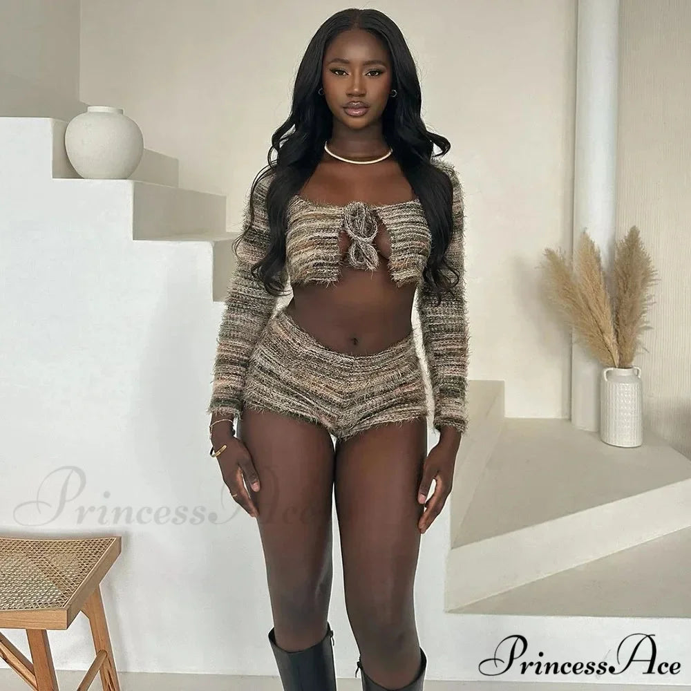 Two-Piece Knit Set Sweater cardigans-241228