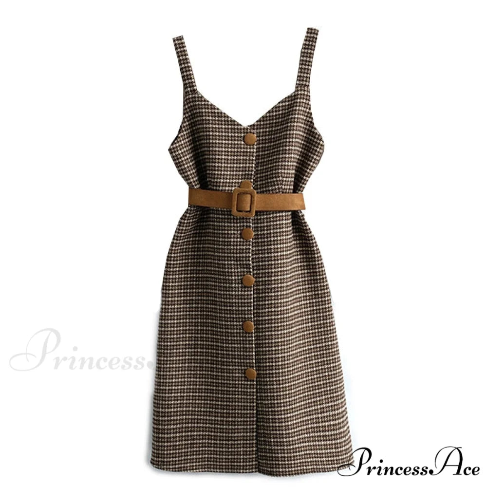 Two Winter Knee-Length vestidos Autumn plus party Women Fashion Elegant wool Piece belt Gown Valentine’s for With