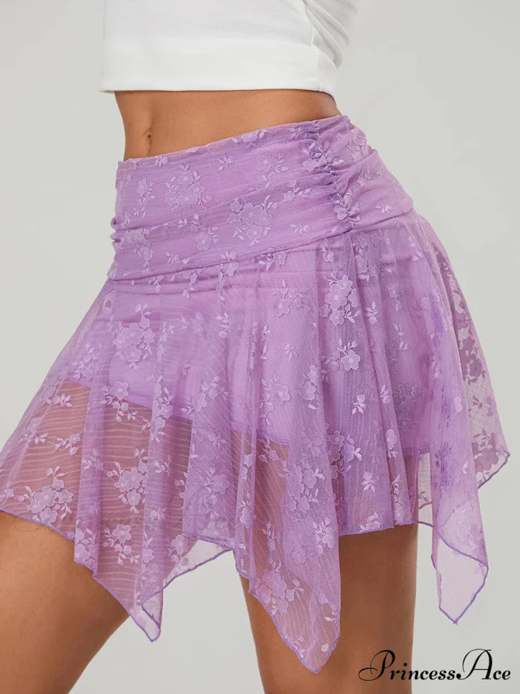 Uneven Blossoming Layered Skirt skirts-250223