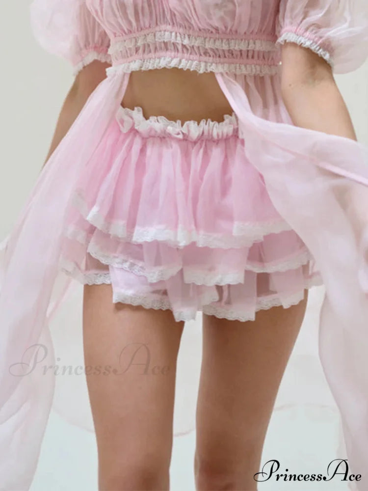 Uneven Lace Patchwork Skirt skirts-250223