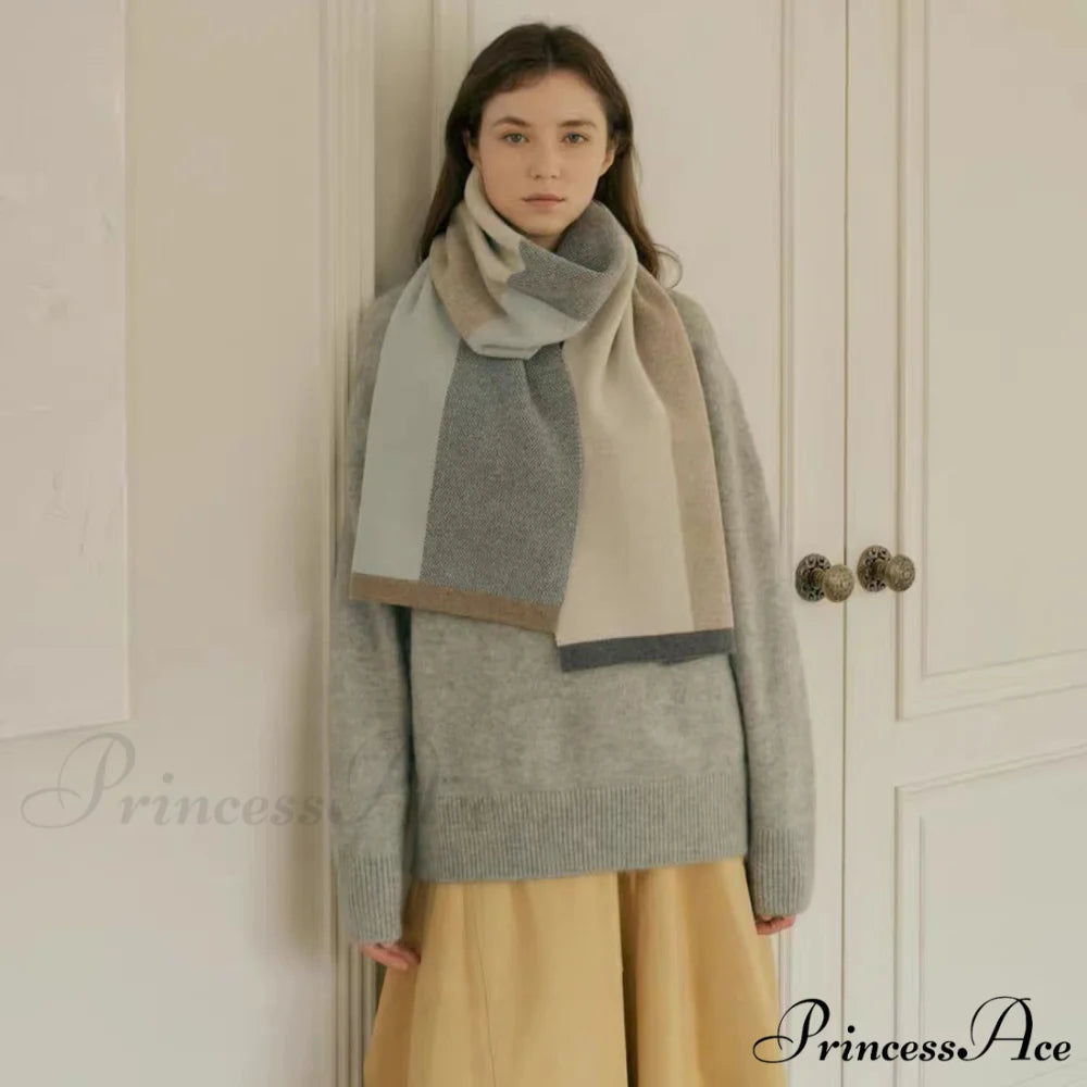 Unique Comfortable Warm Thick Cozy Elegant Stylish Modern Knitted Scarf Camel