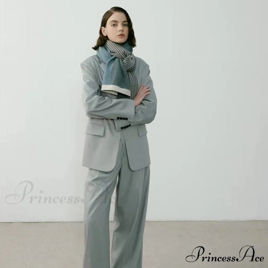 Unique Elegant Trendy Retro Cozy Stylish High-end Warm Scarf Grey