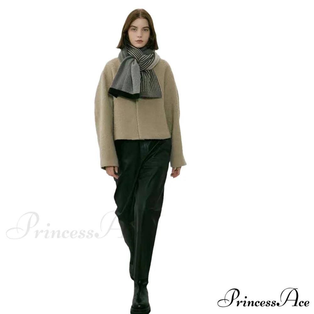 Unique Elegant Trendy Retro Cozy Stylish High-end Warm Scarf Grey