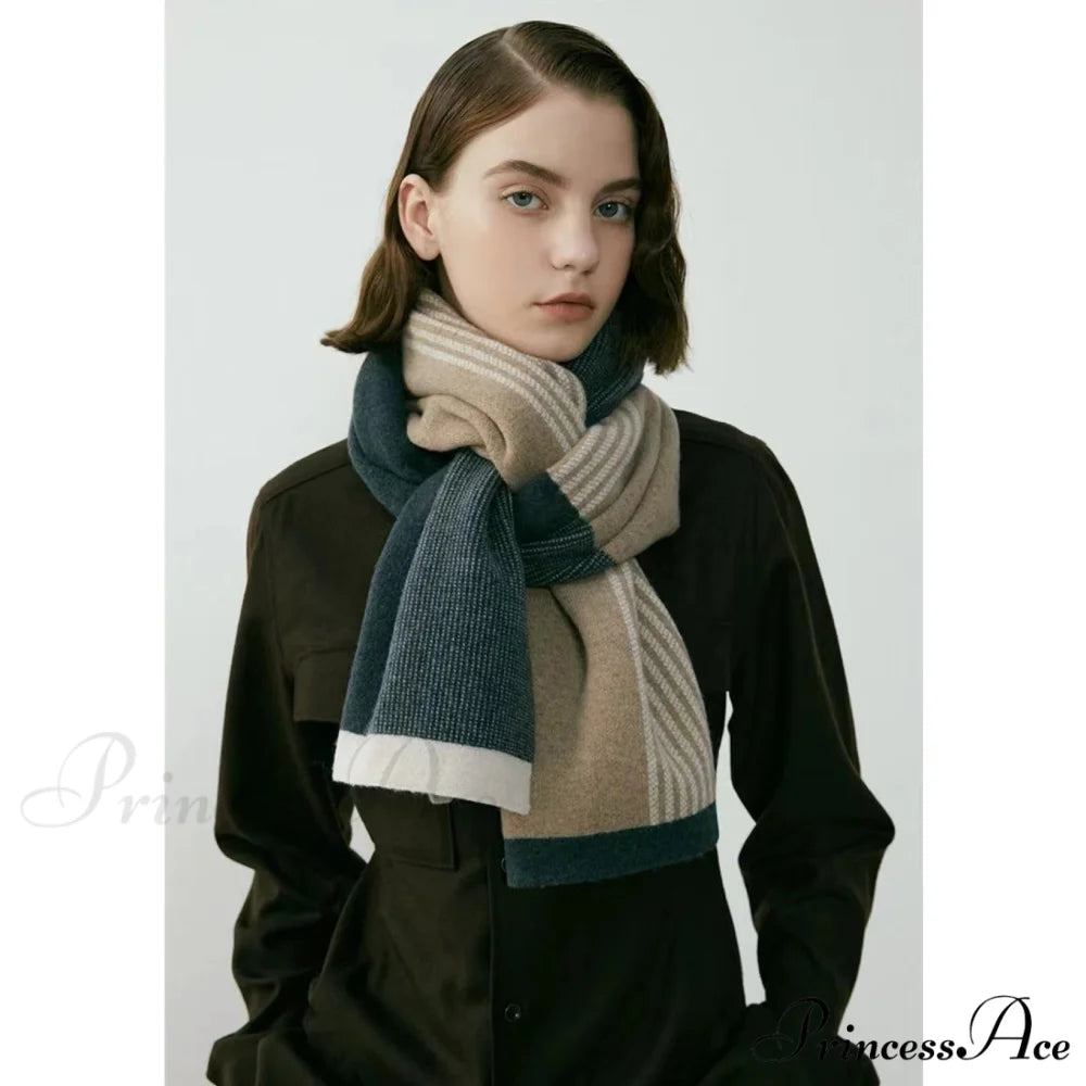 Unique Elegant Trendy Retro Cozy Stylish High-end Warm Scarf Grey