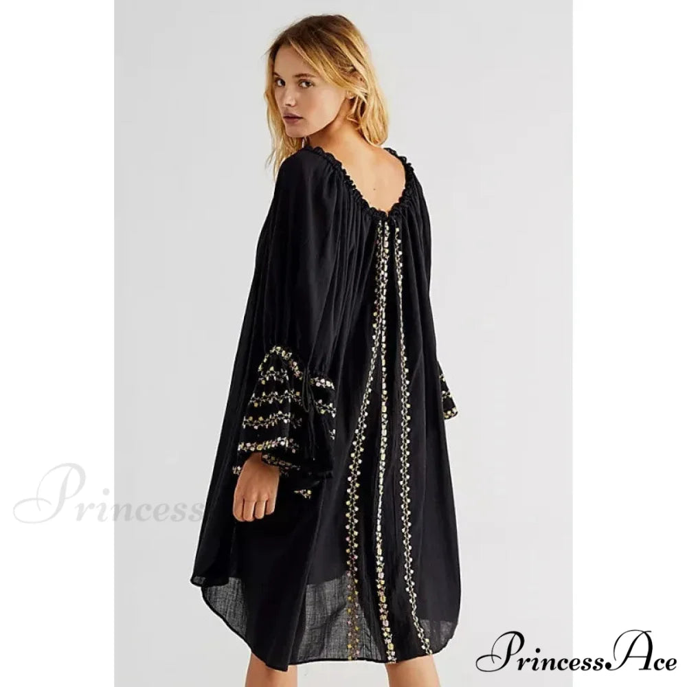 Unpredictable Backless Stitched Seaside Boho Dress bohodress-250126