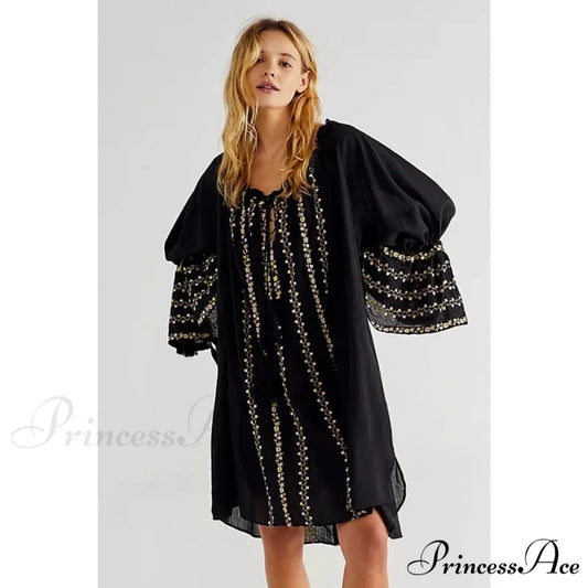 Unpredictable Backless Stitched Seaside Boho Dress bohodress-250126