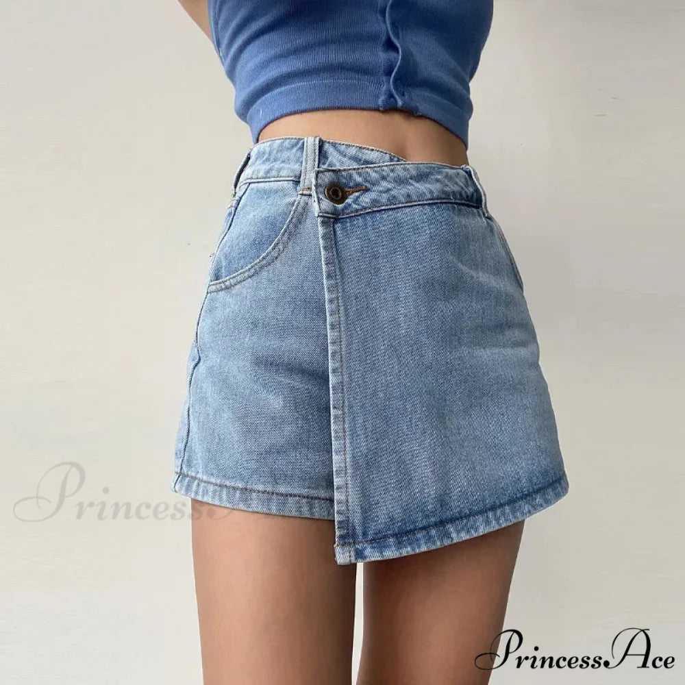 Unpredictable High Waist Denim Skirt skirts-250223
