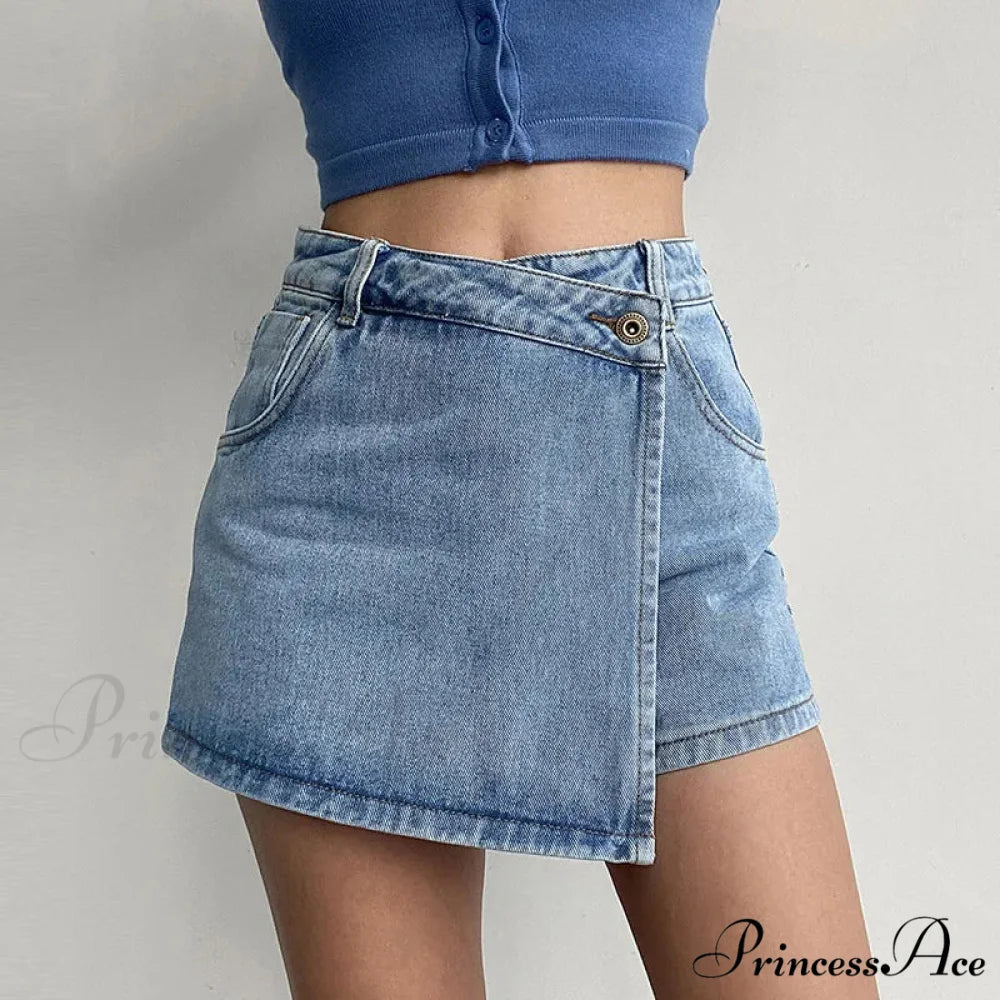 Unpredictable High Waist Denim Skirt skirts-250223
