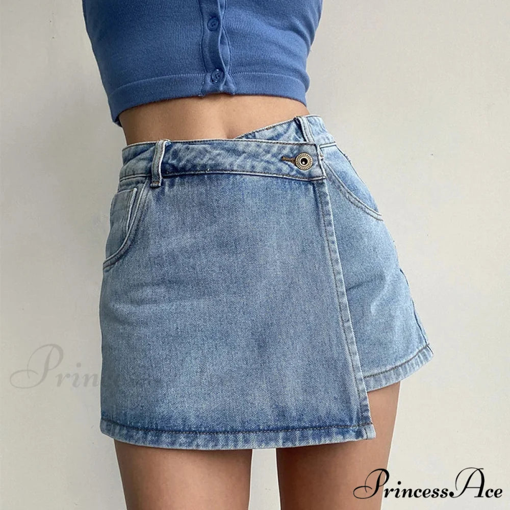 Unpredictable High Waist Denim Skirt skirts-250223