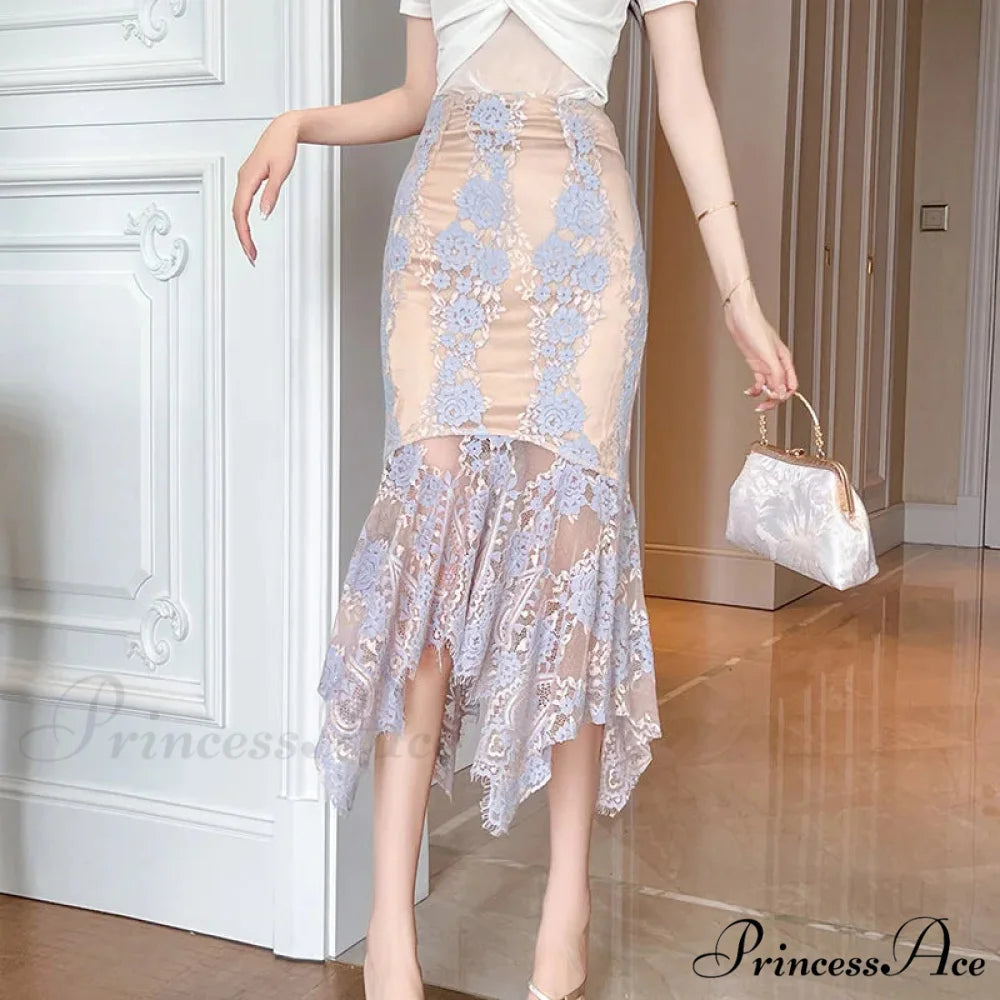 Unpredictable Stylish Summer Bodycon Mermaid Skirt Blue / S skirt-250126