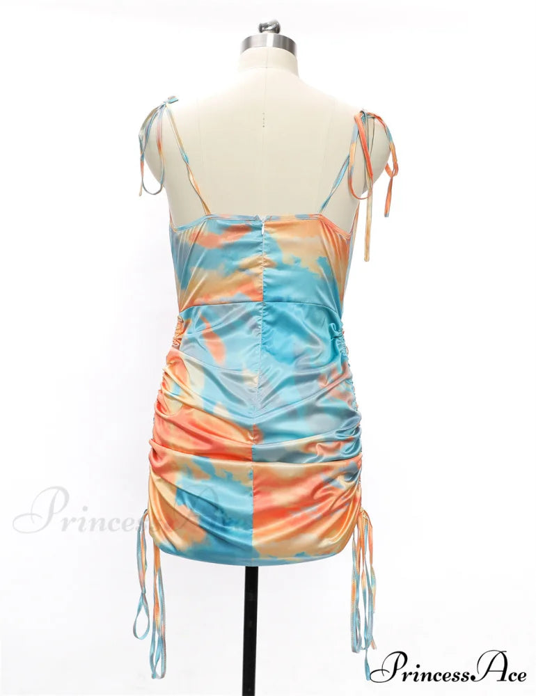 Up Patterned Lace Folded Dress