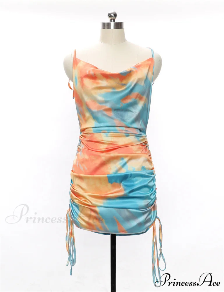 Up Patterned Lace Folded Dress