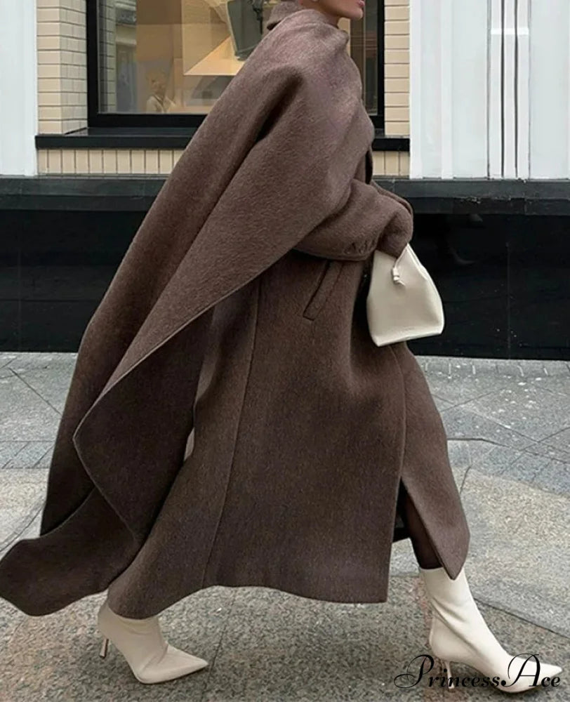 Urban Ladies Collared Dual-Buttoned Overcoat overcoats-241228