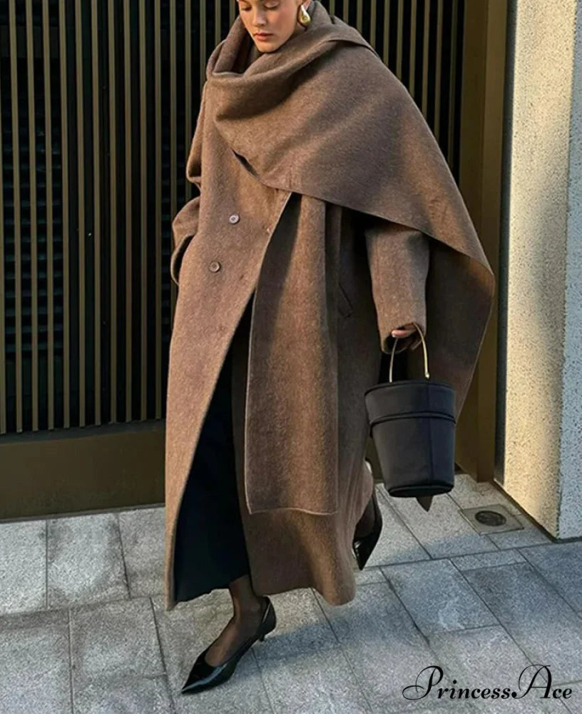 Urban Ladies Collared Dual-Buttoned Overcoat overcoats-241228