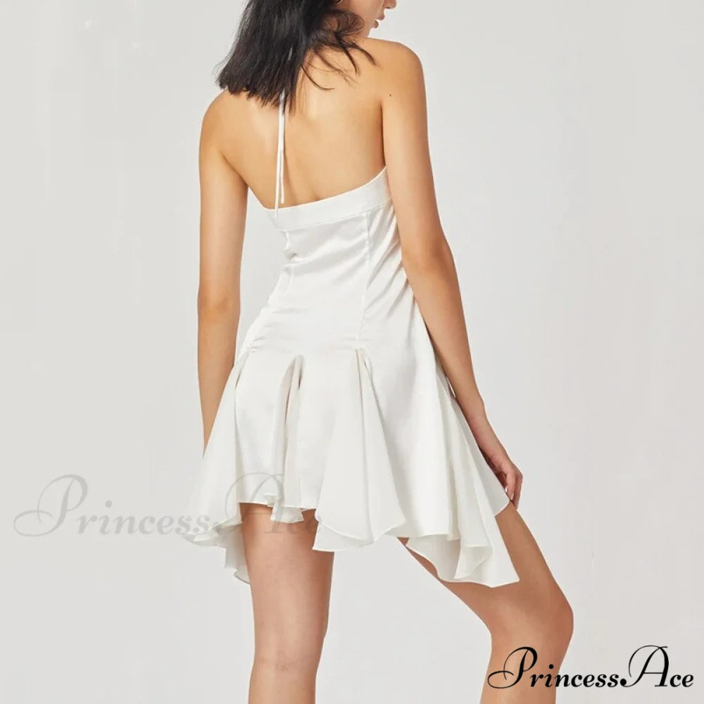 V Neck Chest Wrapping Spaghetti Strap Dresses