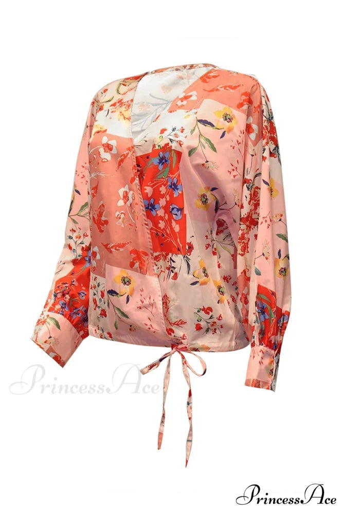 V-Neck Full Design Shirt Red / XL