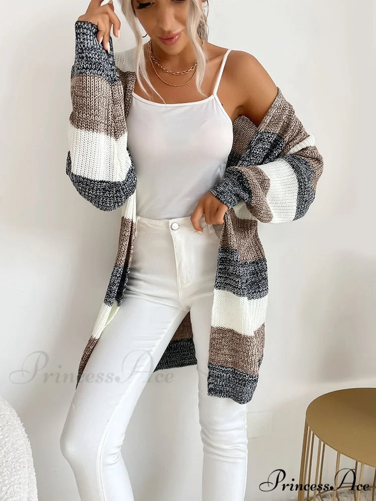 V-neck Knitted Sweater Fashion Warm Holiday Cardigan