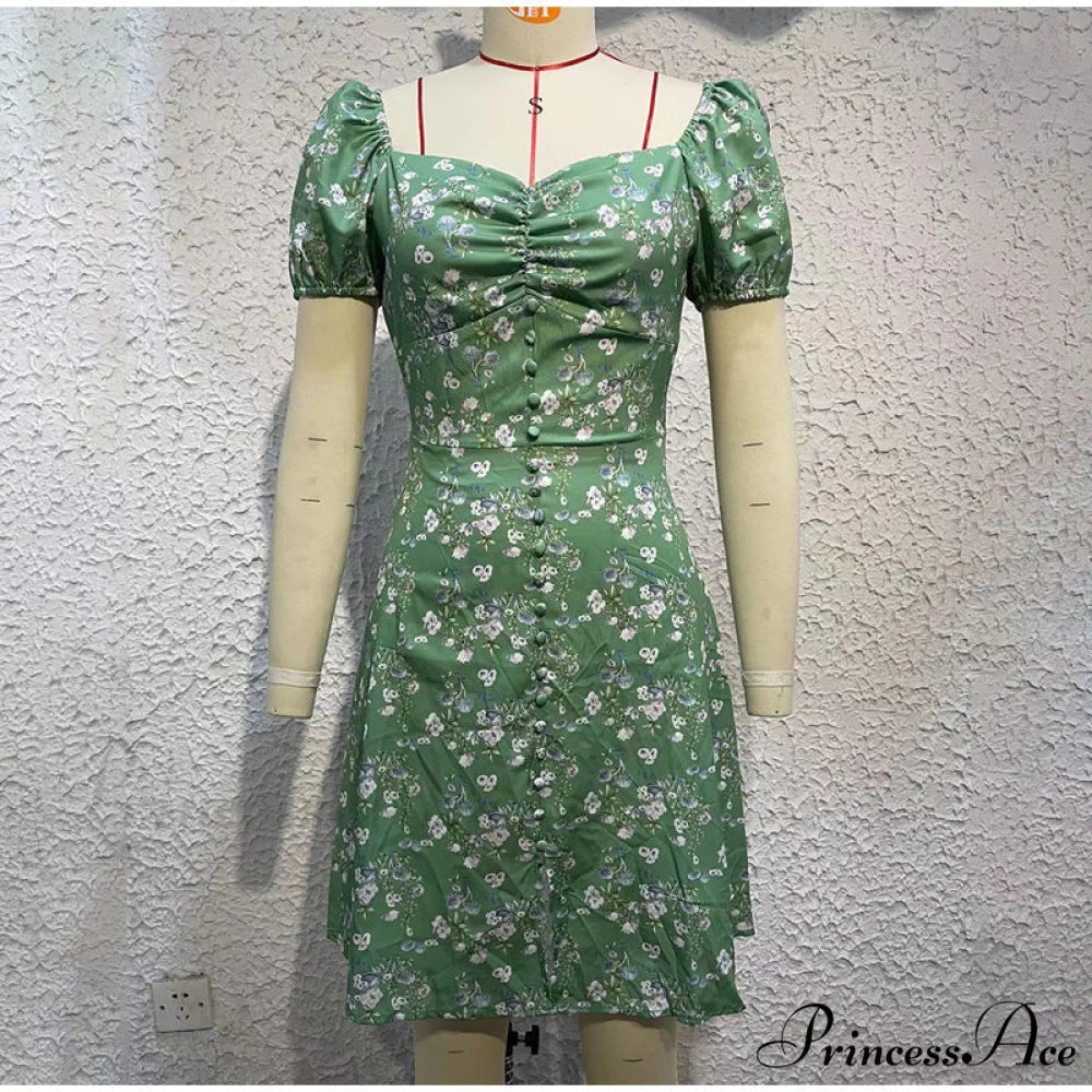 V-Neck Lace Up Lantern Sleeve Ruffles Dress XL / ORANGE