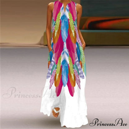 V-Neck Printed Emerald Flower Dress white 1 / S