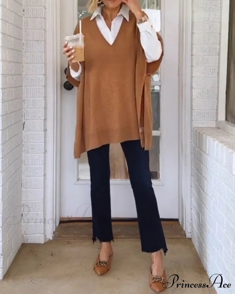 V-neck Pullover Sweater