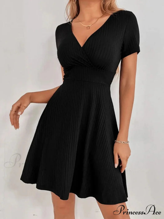 V-Neck Ruffled Dress