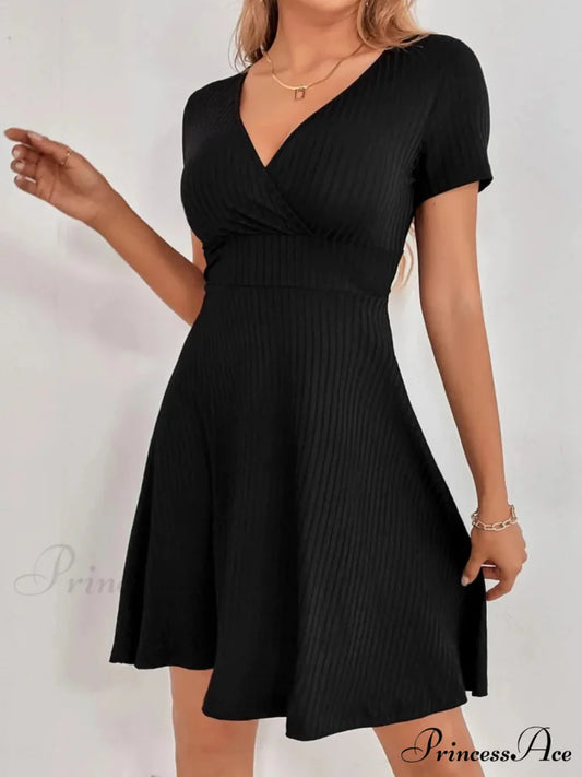 V-Neck Ruffled Dress