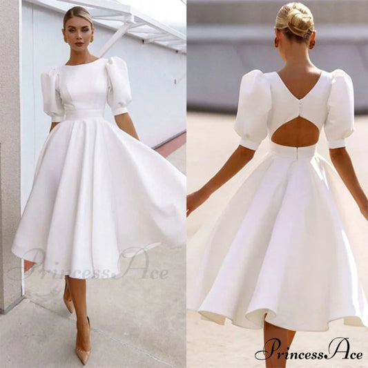 V-neck Sexy Backless Dress White / S