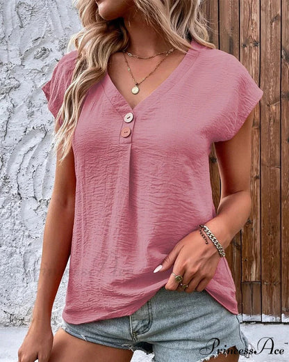 V-neck Tee Pink / S