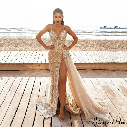 V - Party for Sequined Evening Elegant Wedding Gown Neck Women Deep Full-Length Wear Party Dress / S