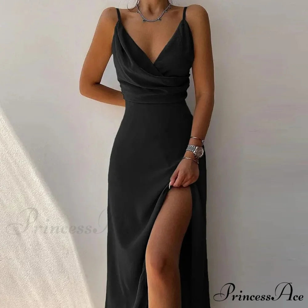 V Warm-Season Gown Sleeveless Design for Party Elegant Neck Women Style 2 / S