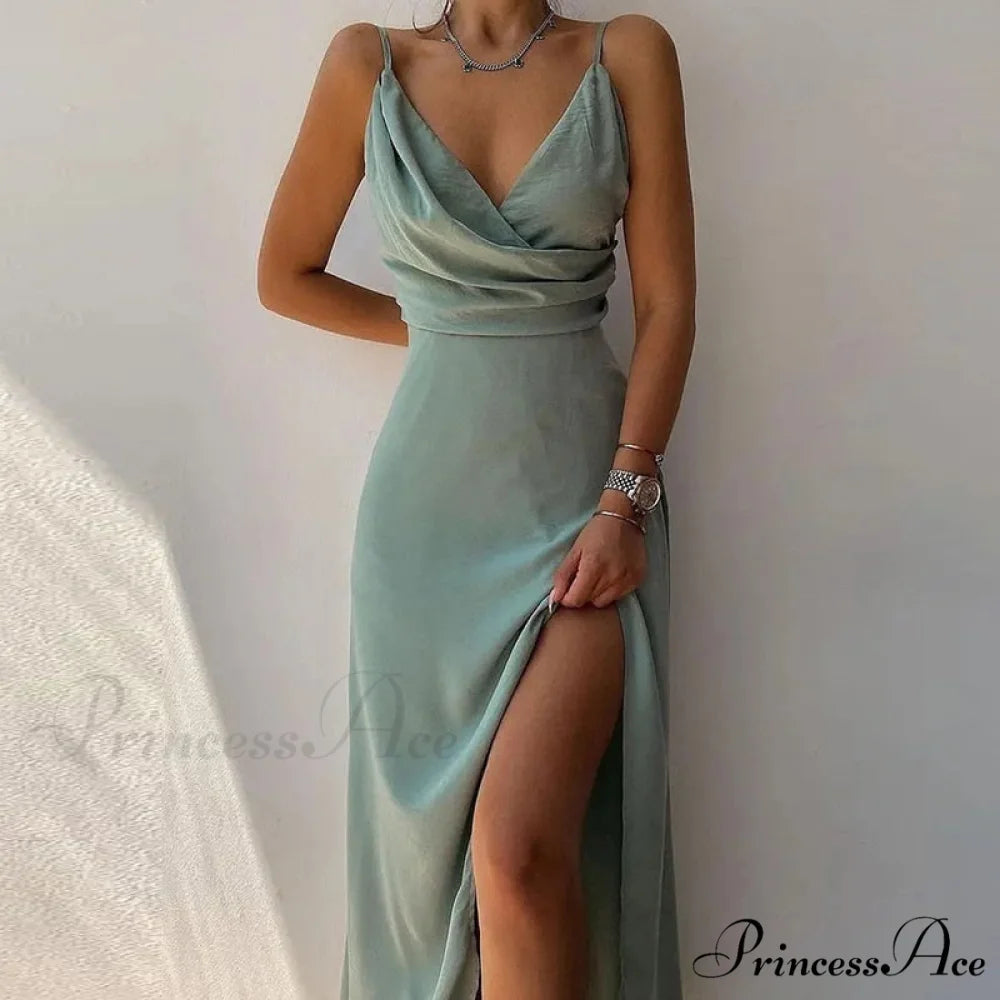 V Warm-Season Gown Sleeveless Design for Party Elegant Neck Women Style 3 / S