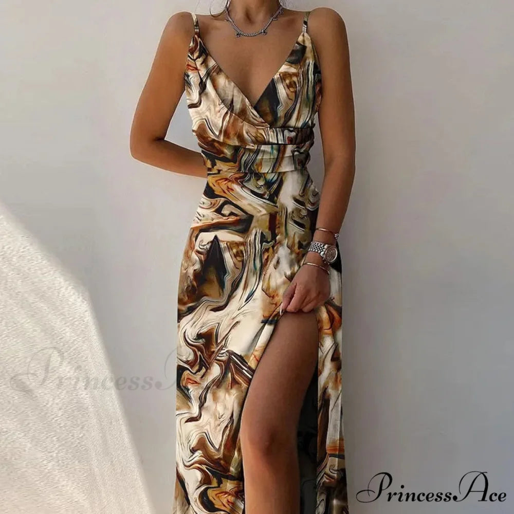 V Warm-Season Gown Sleeveless Design for Party Elegant Neck Women Style 5 / S