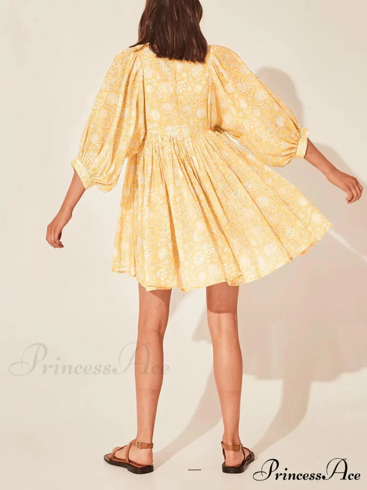 Vacation Retro Style Charming Loose Printed Dress