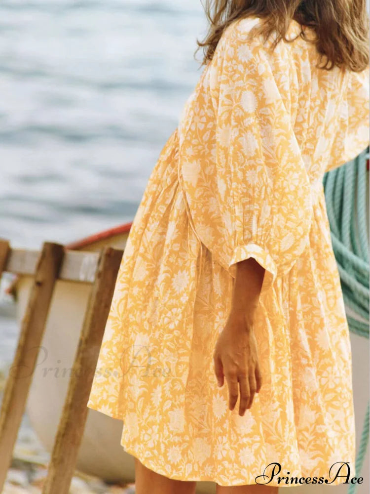 Vacation Retro Style Charming Loose Printed Dress