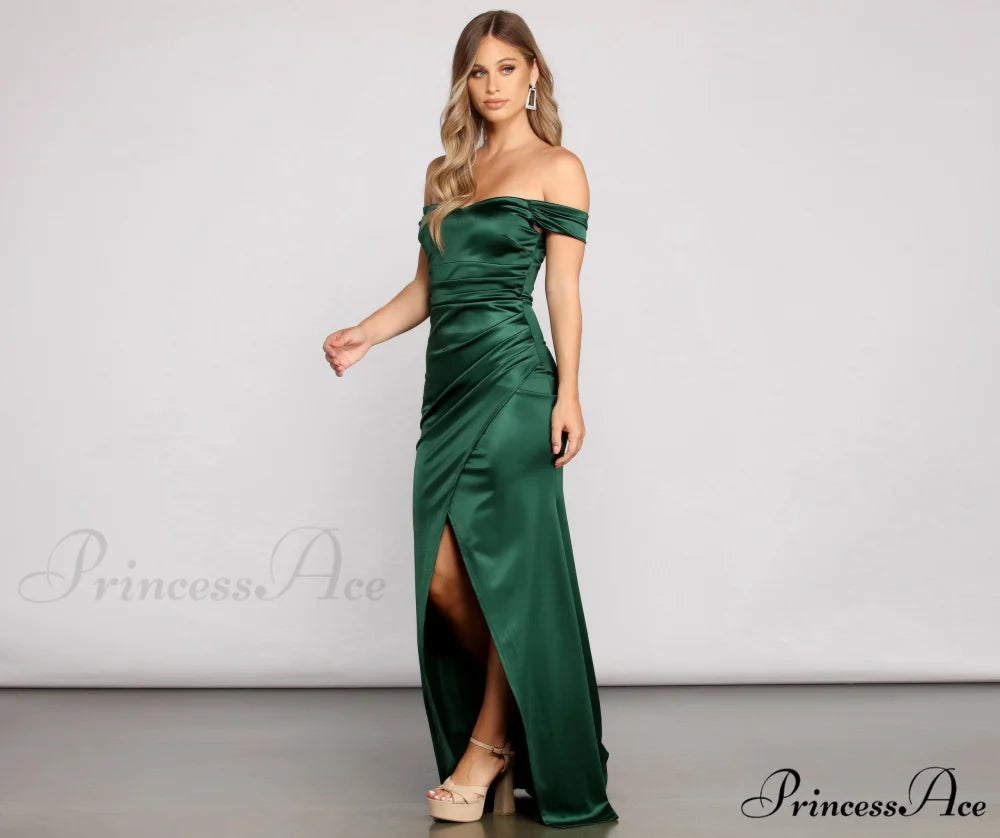 Valencia Formal Off Charming The Shoulder Wrap Dress