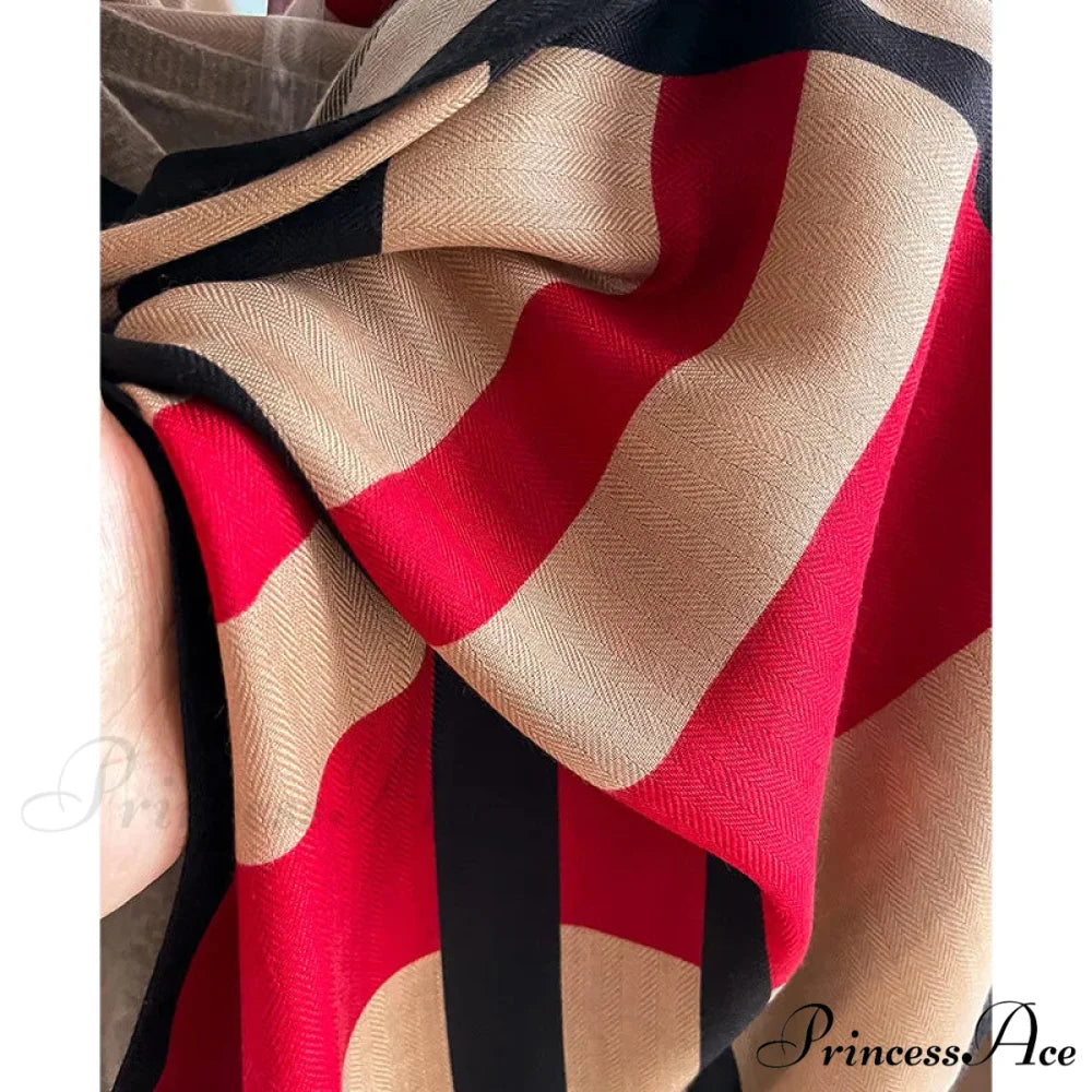 Variegated Banded Sophisticated Winter Scarf scarf-241228