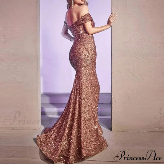 Velvet Off Shoulder Mermaid Party Dress