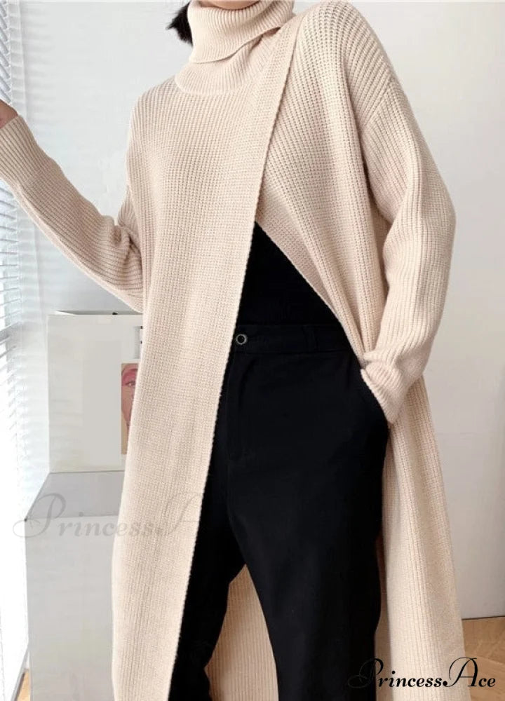 VERA LONG KNIT TOP - Black One Size / Apricot