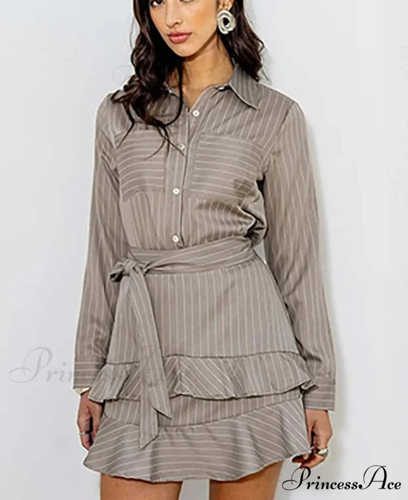Verdant Pattern Collar Lace-Up Pants Workplace Two Piece Set officetwopieceset-250223