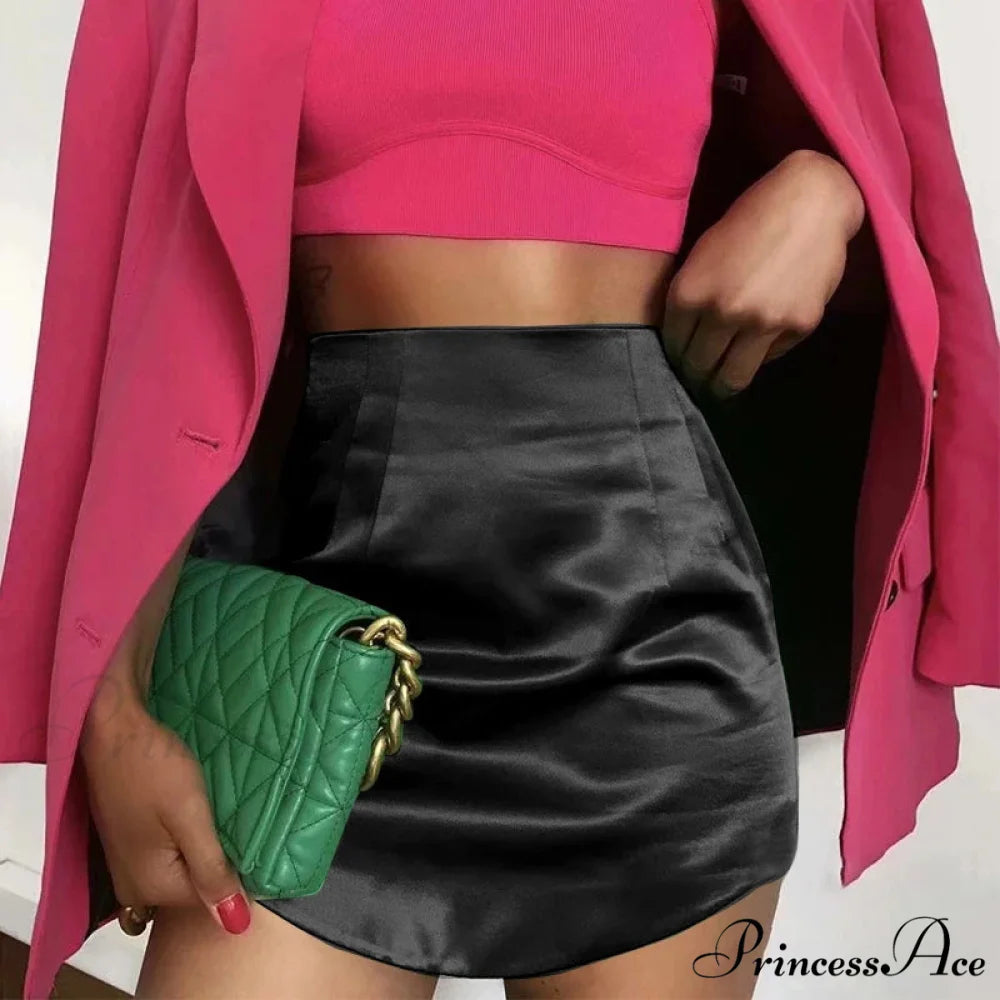 Verdant Silk Form-Fitting Zipper Skirt 1black / S skirts-250223