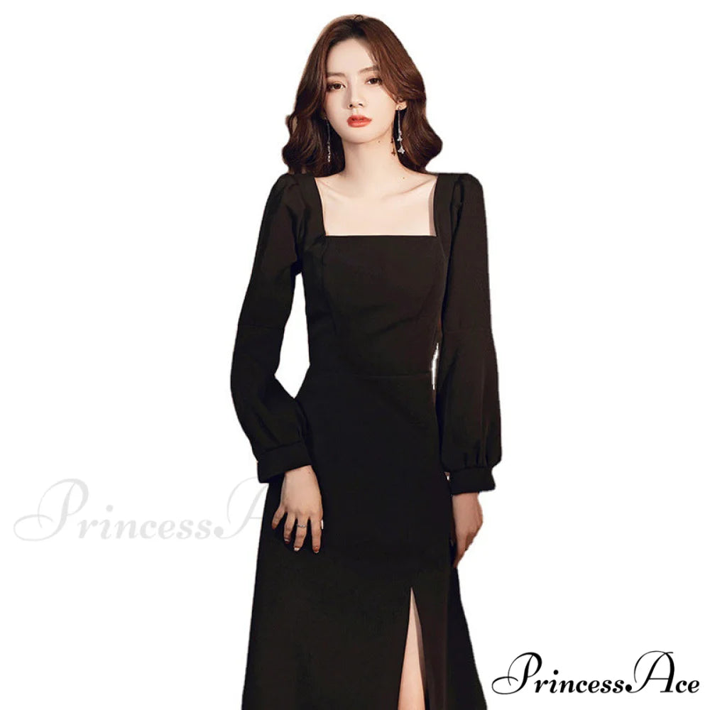 Veronica Front Slit Charming Crepe Formal Dress