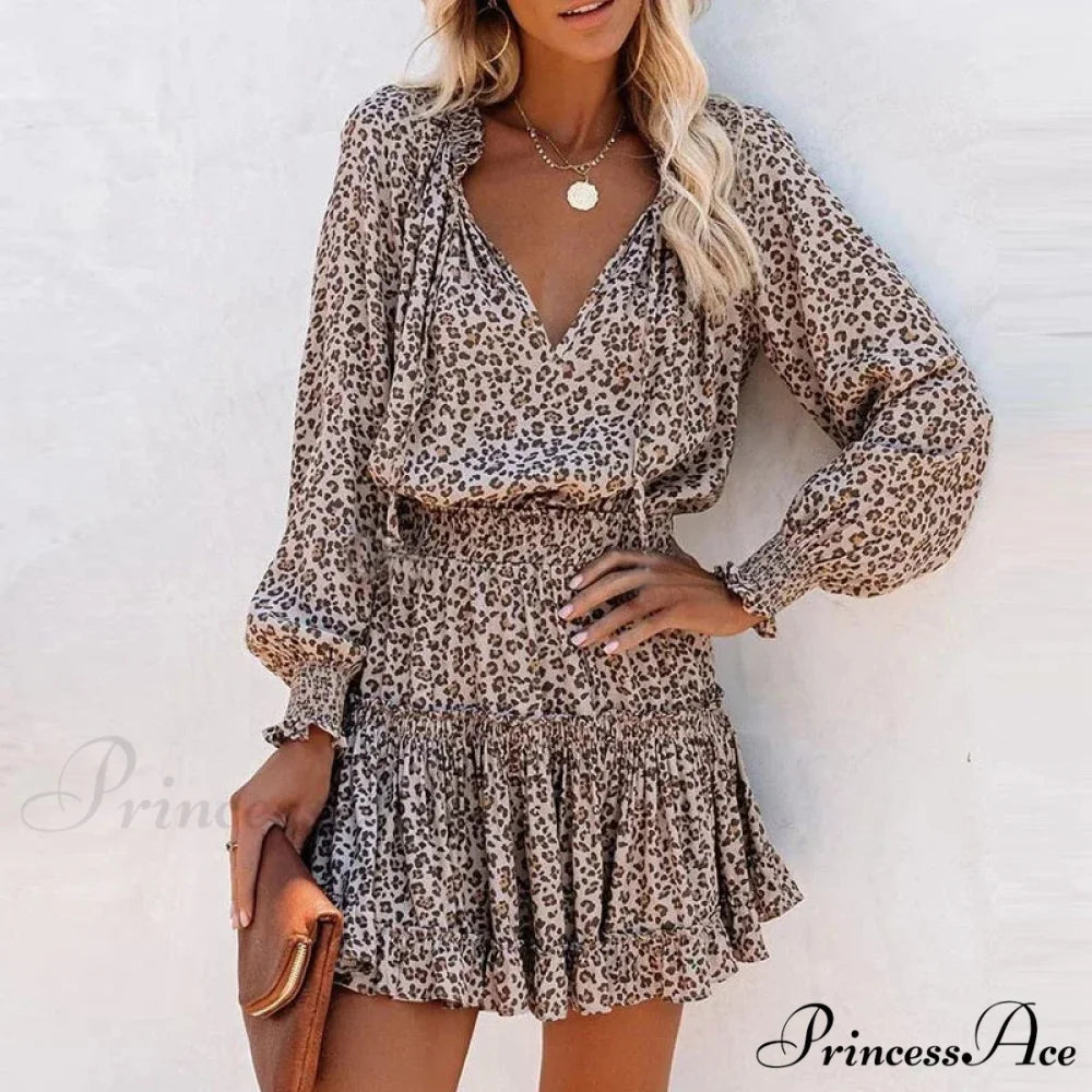 Vestment Sleeve Spotted Bohemian Attire Leopard / S bohodress-250126