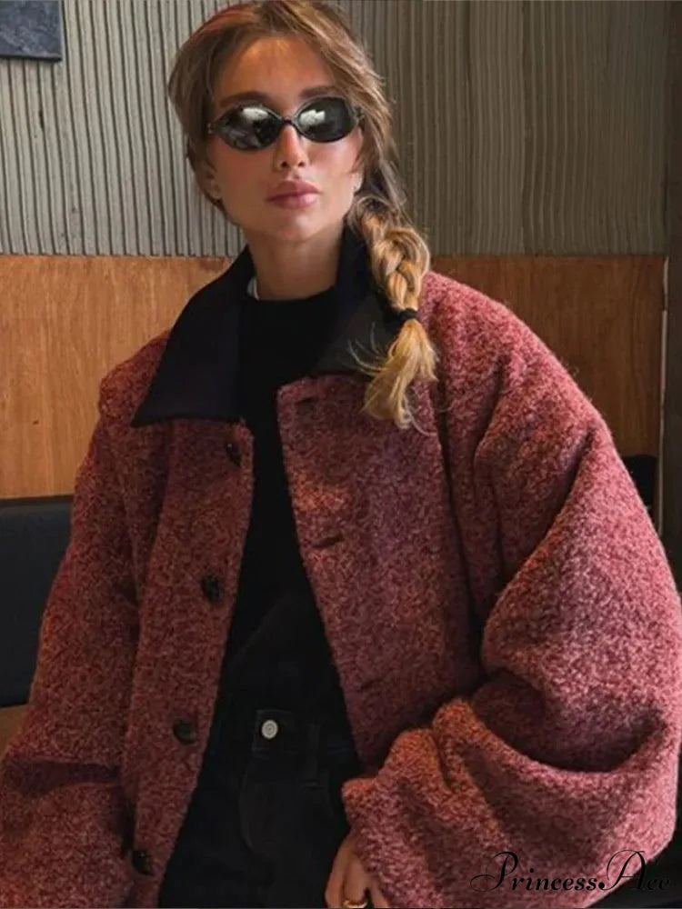 Vestment Sleeve Wool Mix Coat coats-241228