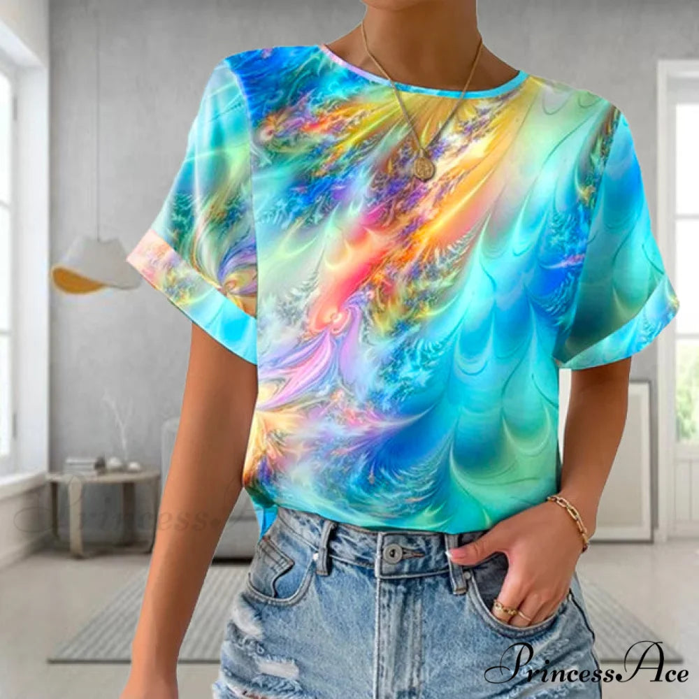Vibrant Design T-Shirt Blue / S