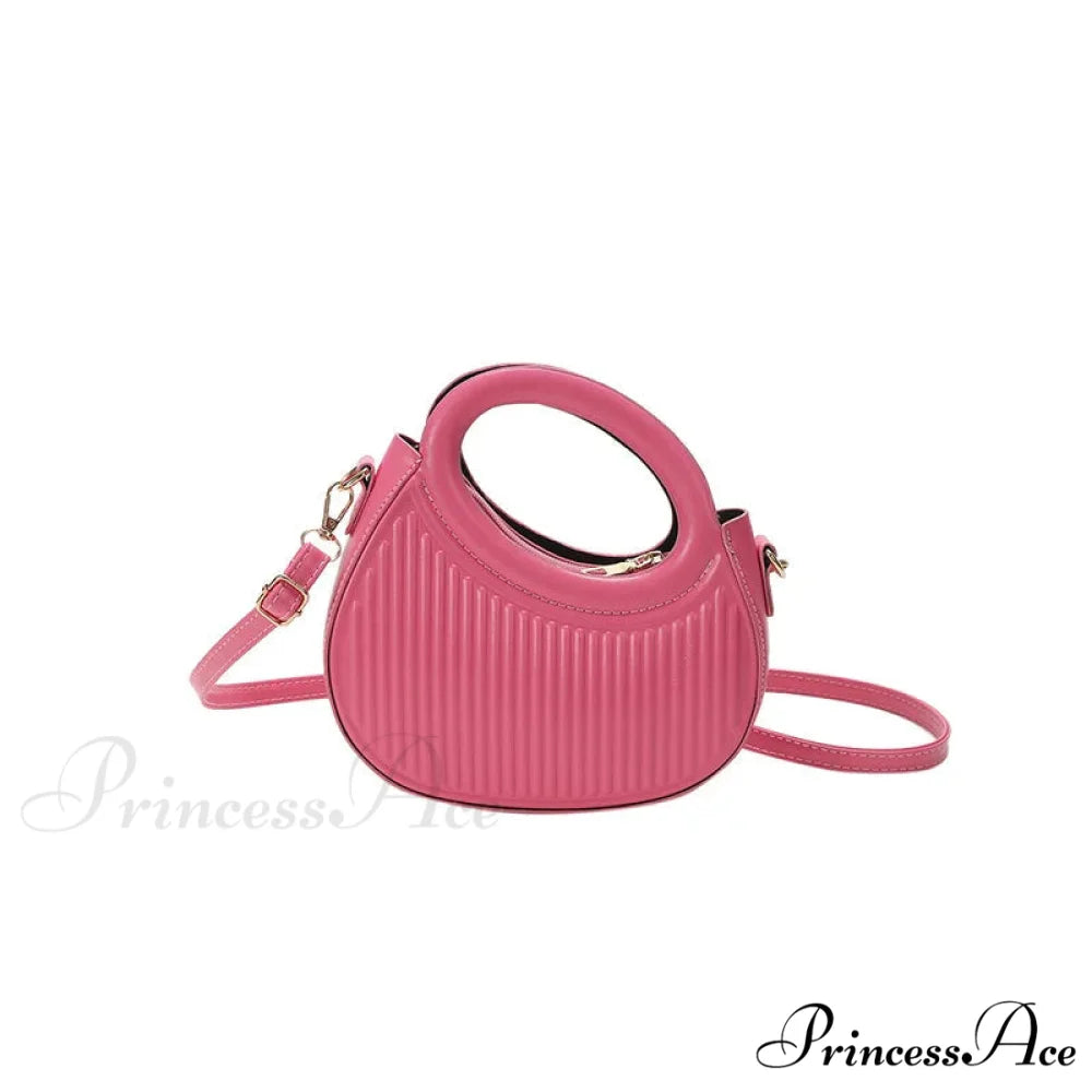 Vintage 2000s Crossbody Leather Small Phone Coin Purse Handbag Rose red handbag-250126